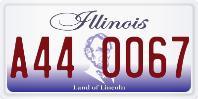IL license plate A440067