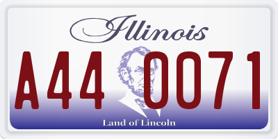 IL license plate A440071