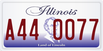 IL license plate A440077