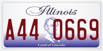 IL license plate A440669