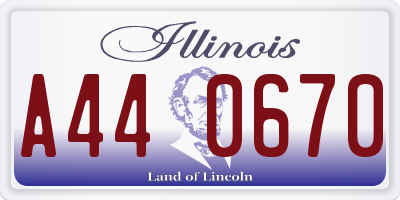 IL license plate A440670