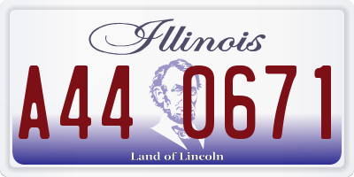 IL license plate A440671
