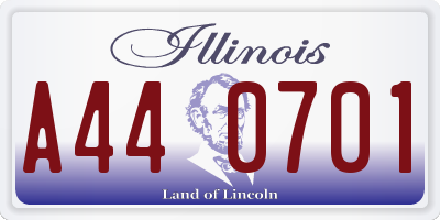 IL license plate A440701