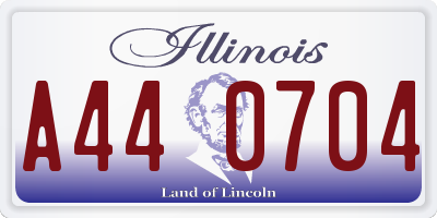 IL license plate A440704