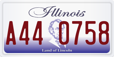 IL license plate A440758