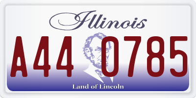 IL license plate A440785
