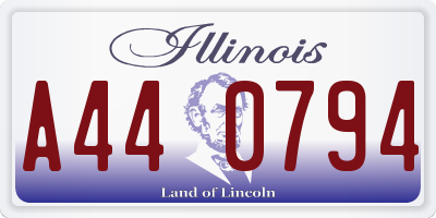 IL license plate A440794