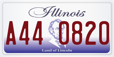 IL license plate A440820