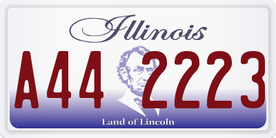 IL license plate A442223
