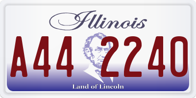 IL license plate A442240