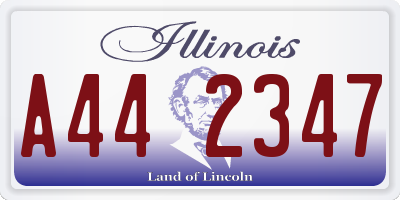 IL license plate A442347