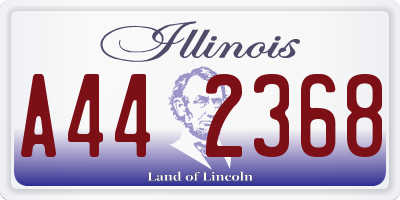 IL license plate A442368