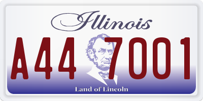 IL license plate A447001