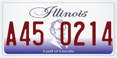 IL license plate A450214
