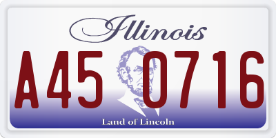 IL license plate A450716