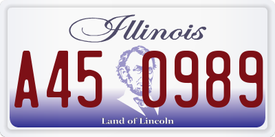 IL license plate A450989