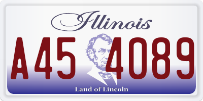 IL license plate A454089