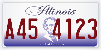 IL license plate A454123