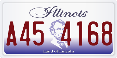 IL license plate A454168