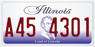 IL license plate A454301