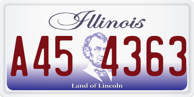 IL license plate A454363