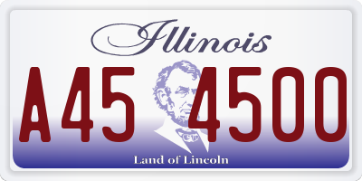 IL license plate A454500