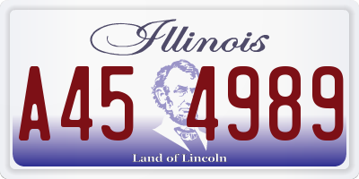 IL license plate A454989