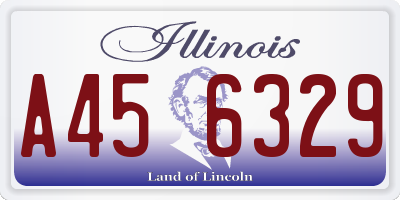 IL license plate A456329