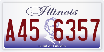 IL license plate A456357