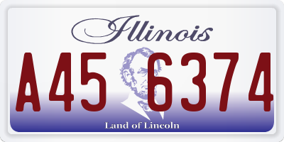 IL license plate A456374