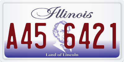 IL license plate A456421