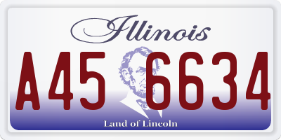 IL license plate A456634