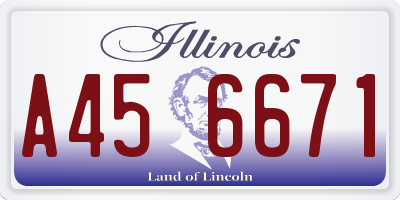 IL license plate A456671