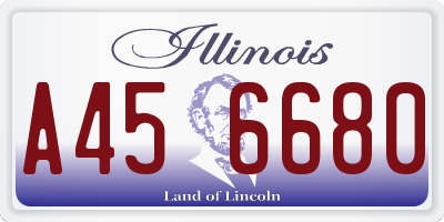 IL license plate A456680