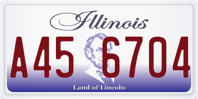 IL license plate A456704