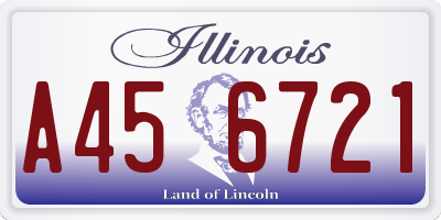 IL license plate A456721