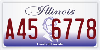 IL license plate A456778