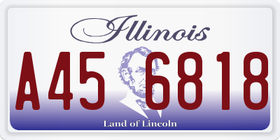 IL license plate A456818