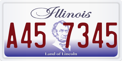 IL license plate A457345