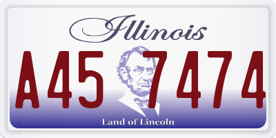 IL license plate A457474