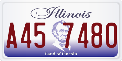 IL license plate A457480