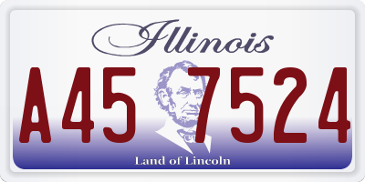 IL license plate A457524