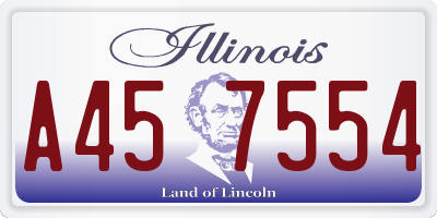 IL license plate A457554