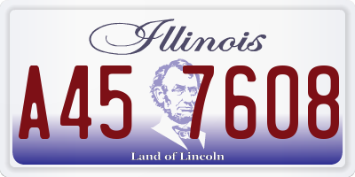 IL license plate A457608