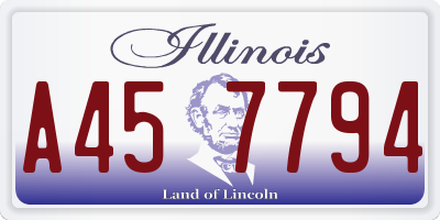 IL license plate A457794