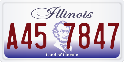 IL license plate A457847