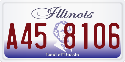 IL license plate A458106