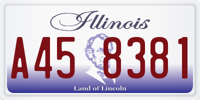 IL license plate A458381