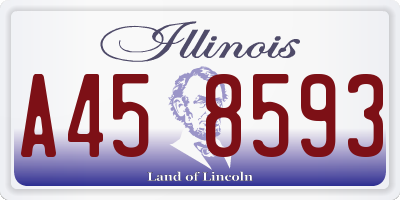 IL license plate A458593