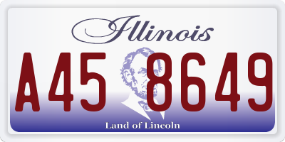 IL license plate A458649